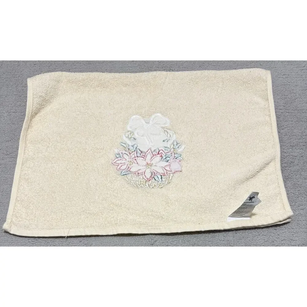 Hand Towel Christmas Lot (5) Satin Embroidered Victorian Saturday Knight Vintage